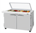 Thumbnail image #1 for Turbo Air PRO Series 48-1/4 Inch Two-Section Mega Top Sandwich/Salad Prep Table with Glass Lid