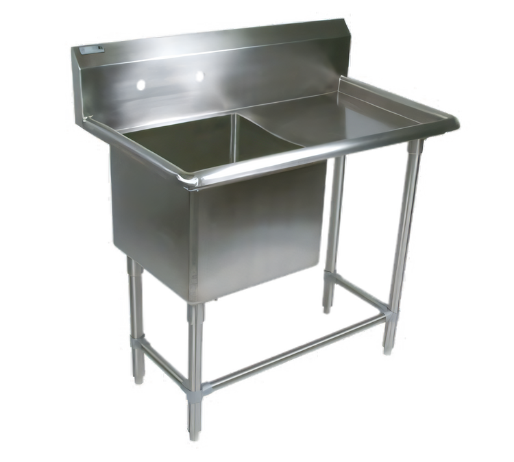 Product image #1 for John Boos Pro-Bowl 1-Compartment Floor Model Stainless Steel Sink with 24-Inch Right Drainboard and 10-Inch Backsplash