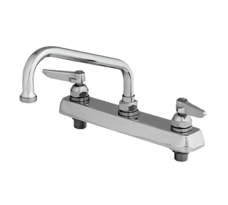 Product image #1 for T&S Brass B-1121-M 8" Deck-Mount Workboard Faucet with 8" Swing Nozzle and Lever Handles