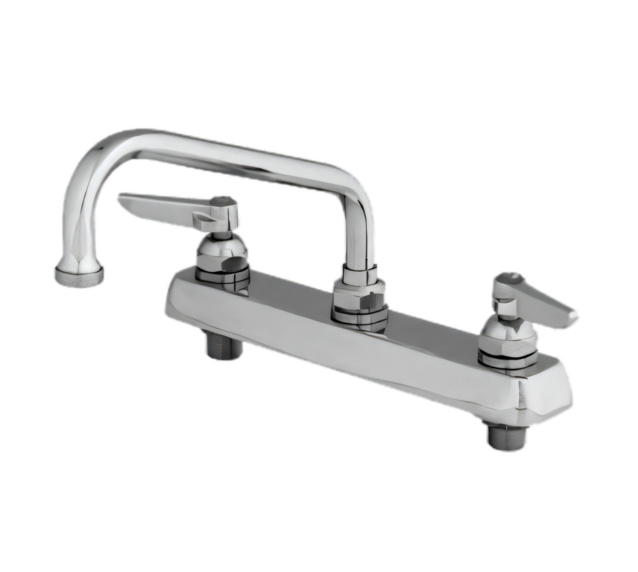 Product image #1 for T&S Brass B-1121-M 8" Deck-Mount Workboard Faucet with 8" Swing Nozzle and Lever Handles