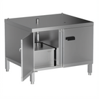 Thumbnail image #1 for Lainox Accessories – Naboo BSC110PG Stainless Steel Cabinet Stand with Doors, Side Runners & Fat Container, 12 GN 1/1 Pan Capacity