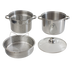 Thumbnail image #1 for Crestware 8 Qt Stainless Steel Pasta and Steamer Pot Set with Glass Lid