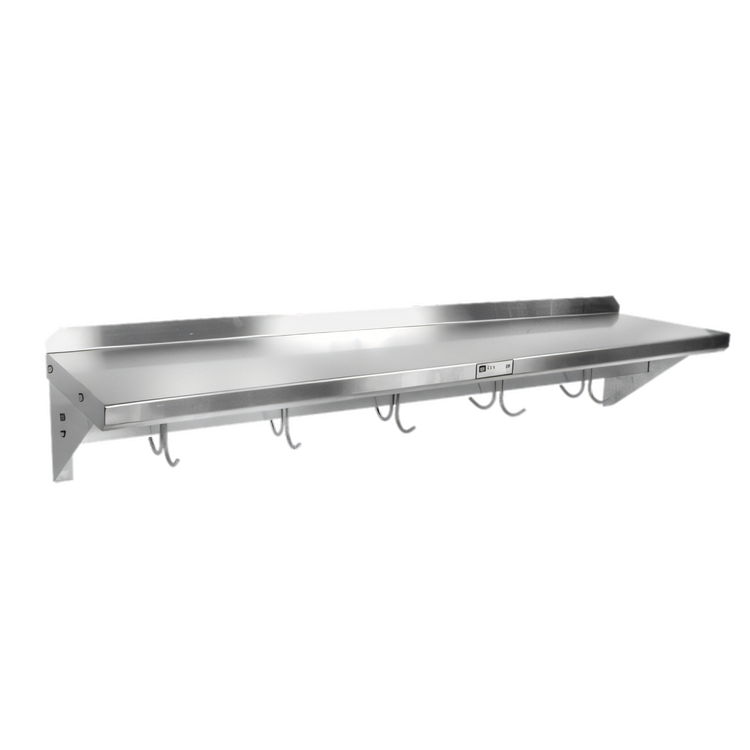 Product image #1 for John Boos Stallion 60 Inch Wall-Mount Stainless Steel Pot Rack Shelf, 16 Gauge