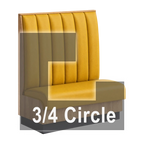Thumbnail image #1 for ATSMFG ATS AT&S-ATQ-KR48-6CH GR7 Karender Three Quarter Circle Booth, single, 48" x 90" x 90" x 48"long x 48" high, 6-channel back, Upholstery and