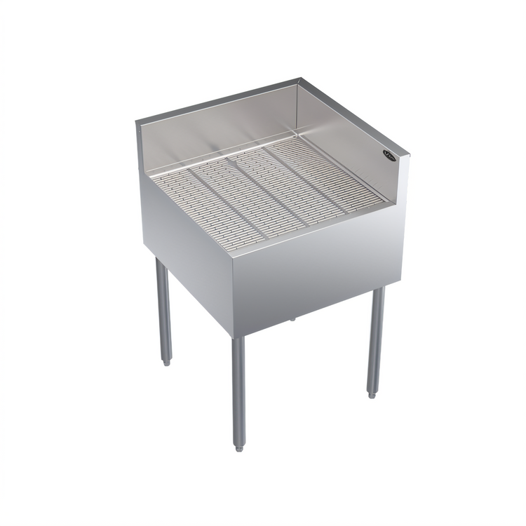 Product image #1 for Krowne Royal Series Freestanding Stainless Steel Underbar Corner Drainboard with Right End Return, 24 x 24 x 36-1/2 Inches