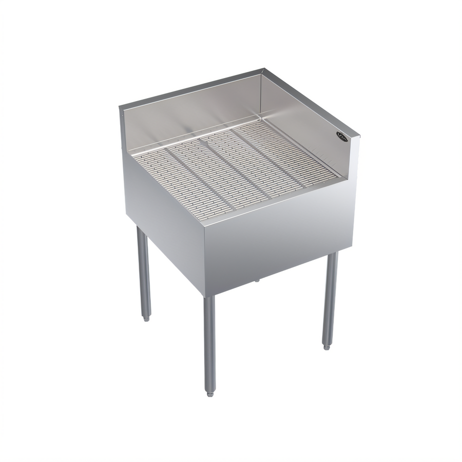 Product image #1 for Krowne Royal Series Freestanding Stainless Steel Underbar Corner Drainboard with Right End Return, 24 x 24 x 36-1/2 Inches