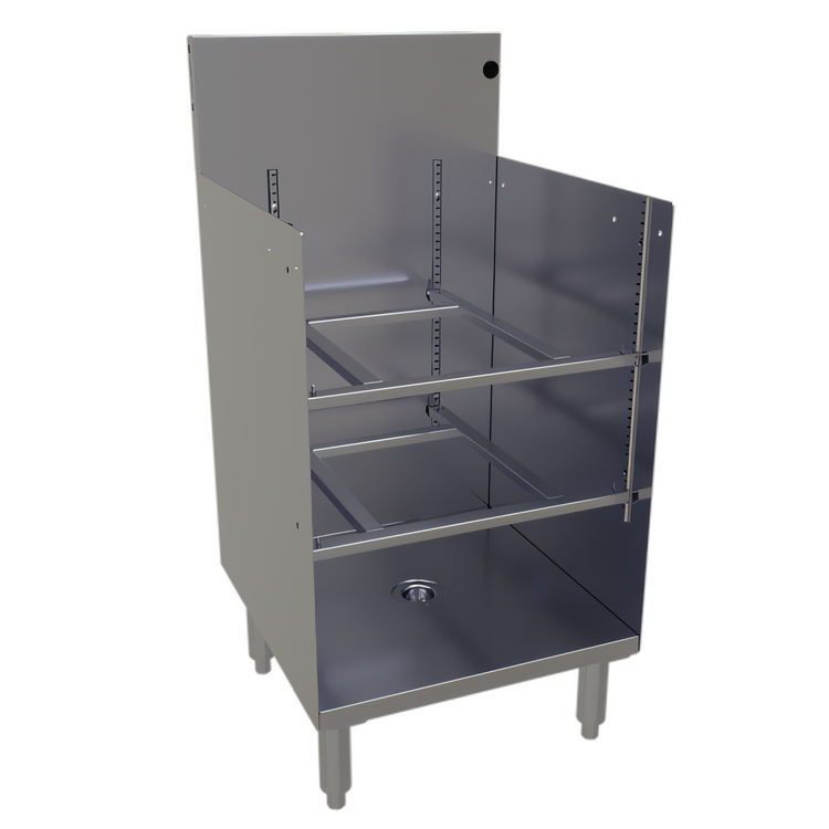 Product image #1 for Glastender Underbar Stainless Steel Glass Rack Storage Unit, Open Top, 18"W x 19"D, Holds 3 Racks