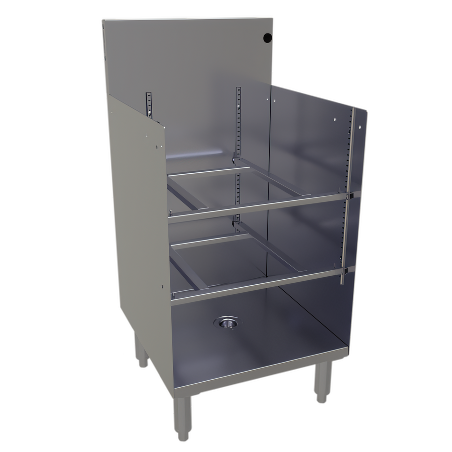 Product image #1 for Glastender Underbar Stainless Steel Glass Rack Storage Unit, Open Top, 18"W x 19"D, Holds 3 Racks
