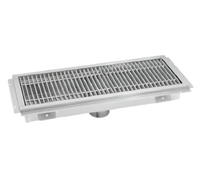 Advance Tabco FTG-2436 36 x 24 x 4 Inch 14 Gauge 304 Stainless Steel Floor Trough with Subway-Style Grating