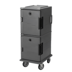 Thumbnail image #1 for Cambro Ultra Camcart® UPC800SP158 Double-Compartment Front-Loading Insulated Food Pan Cart, 60 Qt., Hot Red