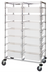 Thumbnail image #1 for Quantum Mobile Double-Bay Bus Cart with 14 Clear Bins, Chrome Plated Finish