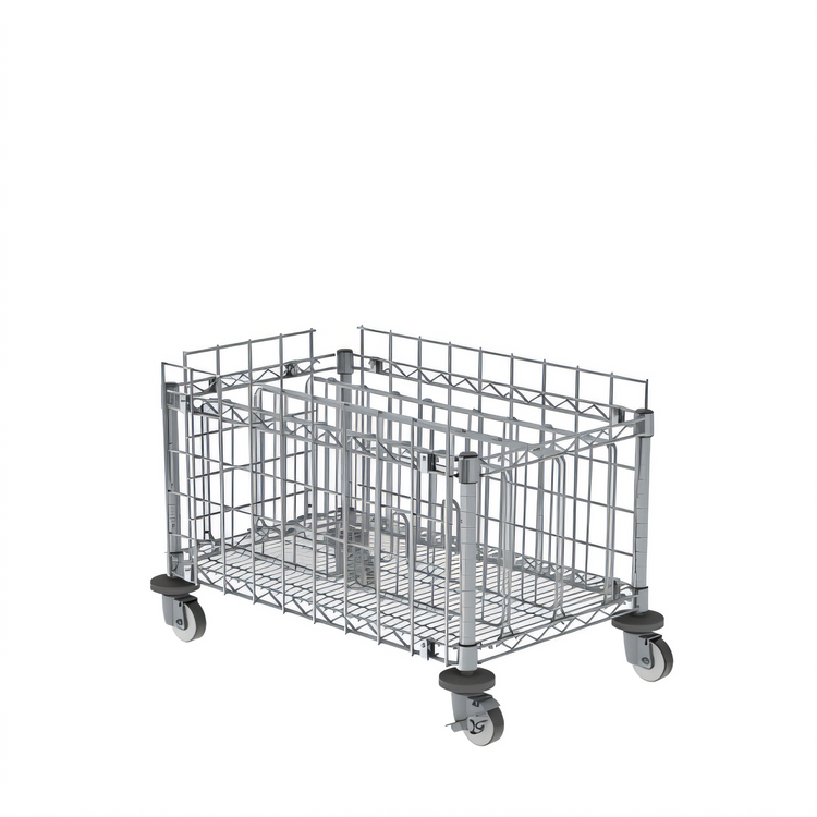Product image #1 for Metro Chain Reaction Undercounter Chrome Wire Cup Storage Unit with Removable Dividers and Casters