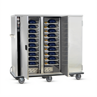 Heated Insulated 3-Door Tray Delivery Cart with 45 Pair Fixed Slides