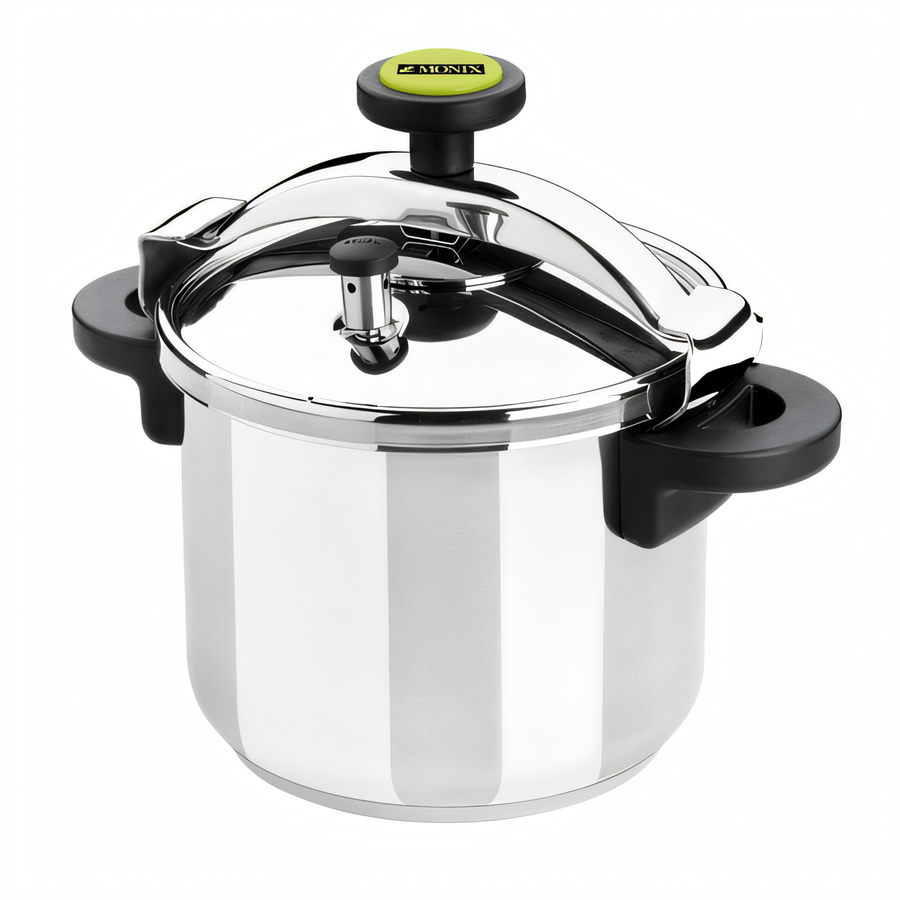 Product image #1 for Monix 8 1/2-Quart 18/10 Stainless Steel Pressure Cooker with Steamer Basket
