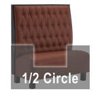 Thumbnail image #1 for ATSMFG ATS AT&S-AHC-K48-BT GR8 Kevin Half Circle Booth, single, 48" x 90" x 48" long x 48" high, Sewn Button-tuft back, removable sinuous spring seat