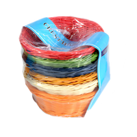Crestware 8-Inch Round Woven Polypropylene Fast Food Basket, Assorted 6-Color Set