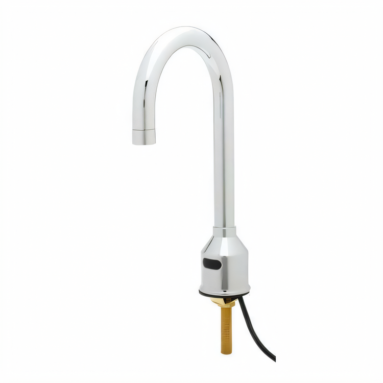 Product image #1 for T&S Brass equip Touchless Electronic Sensor Faucet, Single-Hole Deck Mount, Rigid Gooseneck, 1.5 GPM, Chrome-Plated Brass