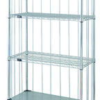 Thumbnail image #1 for Quantum MD1860CG46RE 60-Inch x 18-Inch x 70-Inch Mobile Enclosure Cart with 4 Shelves, Dolly Base, Chrome Finish