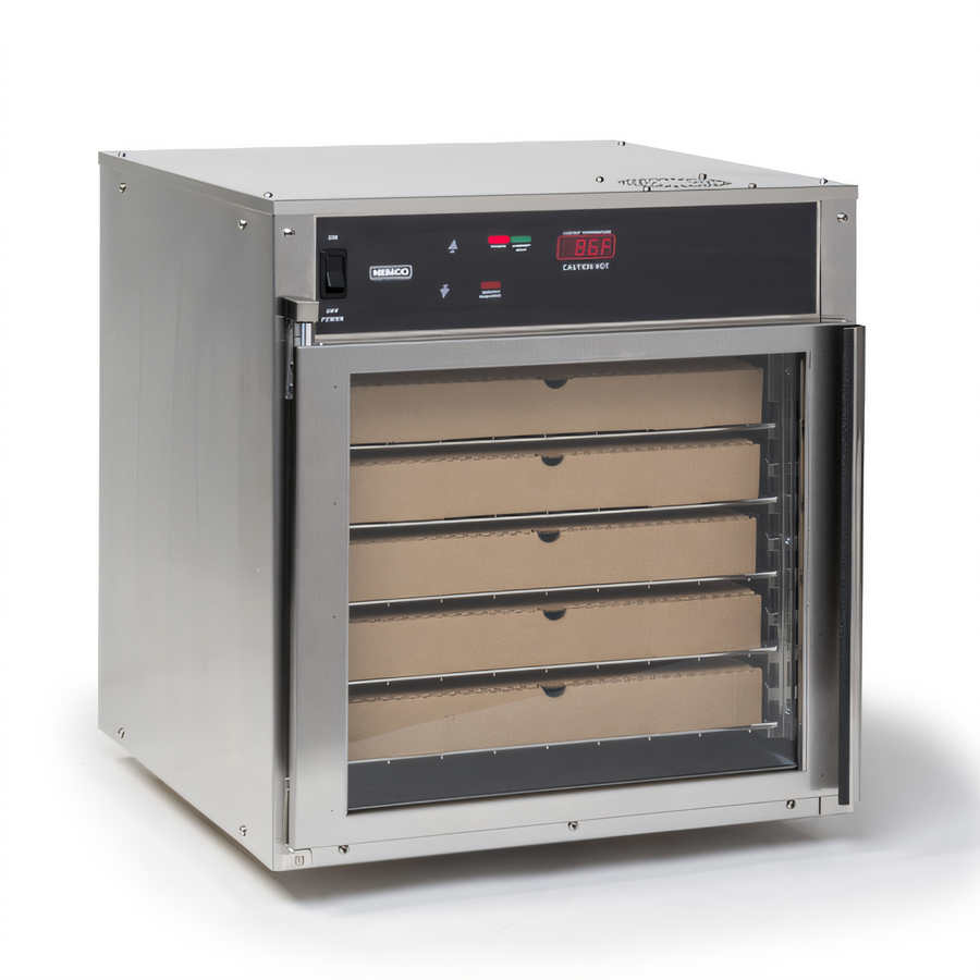 Product image #1 for Nemco Countertop Heated Pizza Holding Cabinet for 18-Inch Boxed Pizzas with Tempered Glass Door and 5 Adjustable Racks