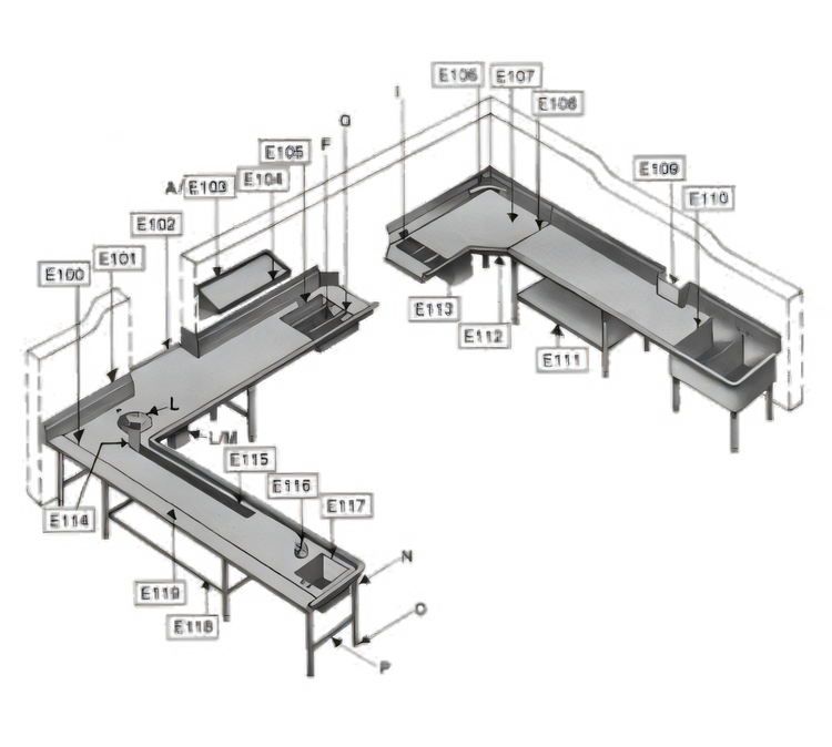 Product image #1 for Eagle Group E103 Table-Mounted Sloped Sorting Shelf for 20 x 20 Racks
