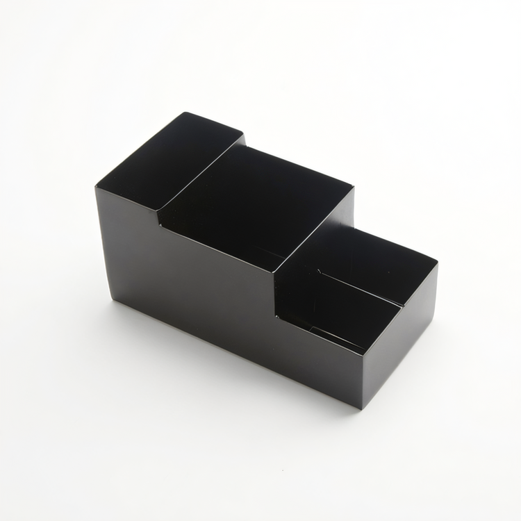 Product image #1 for American Metalcraft BARB5 4-Compartment Black Powder-Coated Steel Coffee Caddy