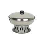Thumbnail image #1 for Thunder Group SLAL04A 11-Inch Stainless Steel Wok Chafer Set with Handles, Stand, Lift-Off Cover and Canned Heat Case of 24
