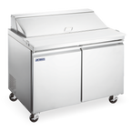 Thumbnail image #1 for Omcan USA Aurora 59034 36-Inch Two-Section Refrigerated Prep Table, 9.1 Cu. Ft., Rear-Mount Self-Contained, Stainless Steel