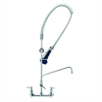 T&S Brass EasyInstall 8-Inch Wall-Mount Pre-Rinse Unit with 14-Inch Add-On Faucet