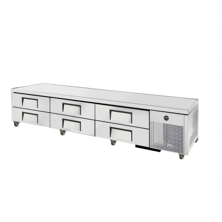 Product image #1 for True 110-Inch Wide 6-Drawer Refrigerated Chef Base with Stainless Steel Top