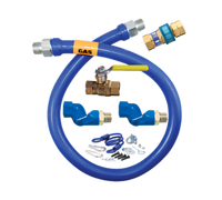 Dormont Blue Hose 3/4 Inch I.D. x 72 Inch Moveable Gas Connector Deluxe Kit with SnapFast Quick-Disconnect, Double Swivel MAX, Valve, and Restraining Device