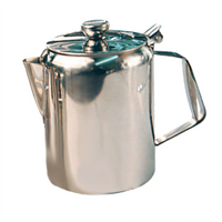 Winco 70 oz Stainless Steel Beverage Server with Short Spout and Hinged Top, Mirror Finish