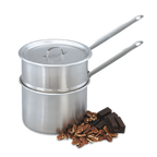 Thumbnail image #1 for Vollrath 77020 2-Quart 18-8 Stainless Steel Double Boiler Set with Cover and Straight Handles