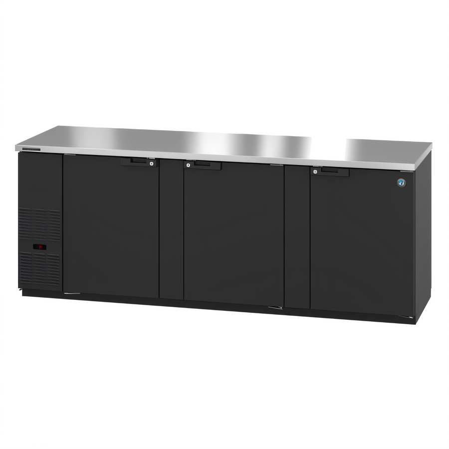 Product image #1 for Hoshizaki BB95 95-1/2-Inch Three-Section Refrigerated Back Bar Cooler with Solid Swing Doors