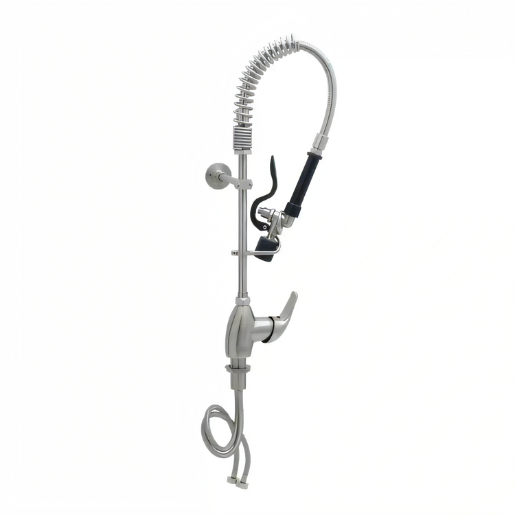 Product image #1 for T&S Brass Mini Pre-Rinse Faucet, Single Hole Deck Mount, 12-Inch Riser, 0.65 GPM