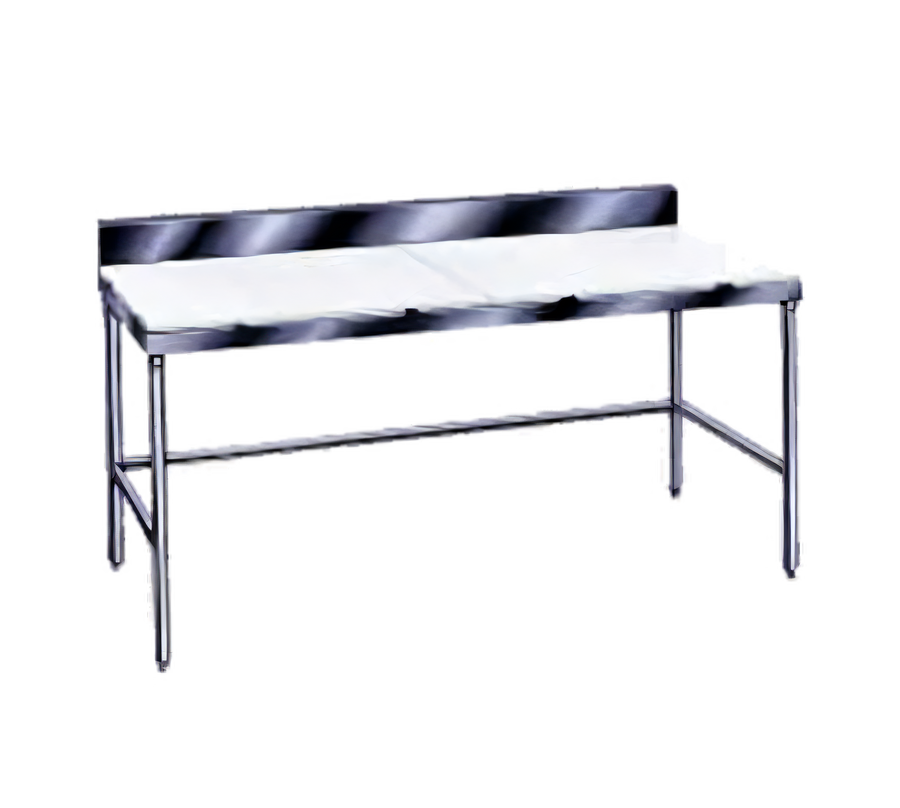 Product image #1 for Advance Tabco Poly-Vance 108-Inch x 24-Inch Poly-Top Work Table with 6-Inch Backsplash and Stainless Steel Base