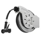 Thumbnail image #1 for T&S Brass B-7132-02 Open Stainless Steel Retractable Hose Reel with 3/8-Inch x 35-Foot Hose and Rear-Trigger Spray Valve