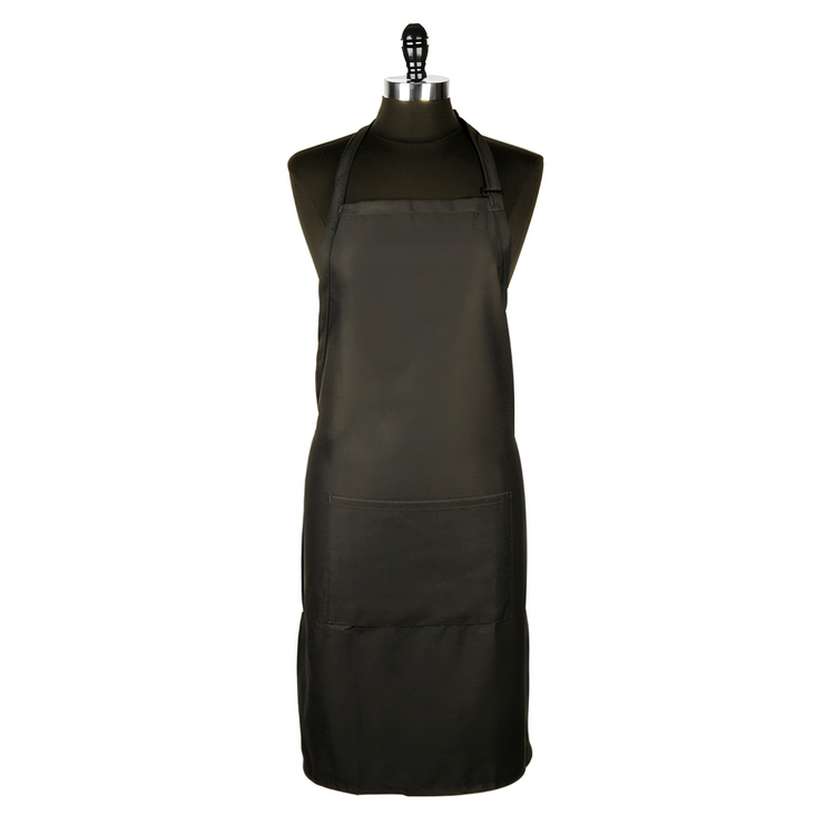 Product image #1 for Mercer Culinary Genesis Black Bib Apron with Pocket, Adjustable Neck Strap, 33 x 23 Inches