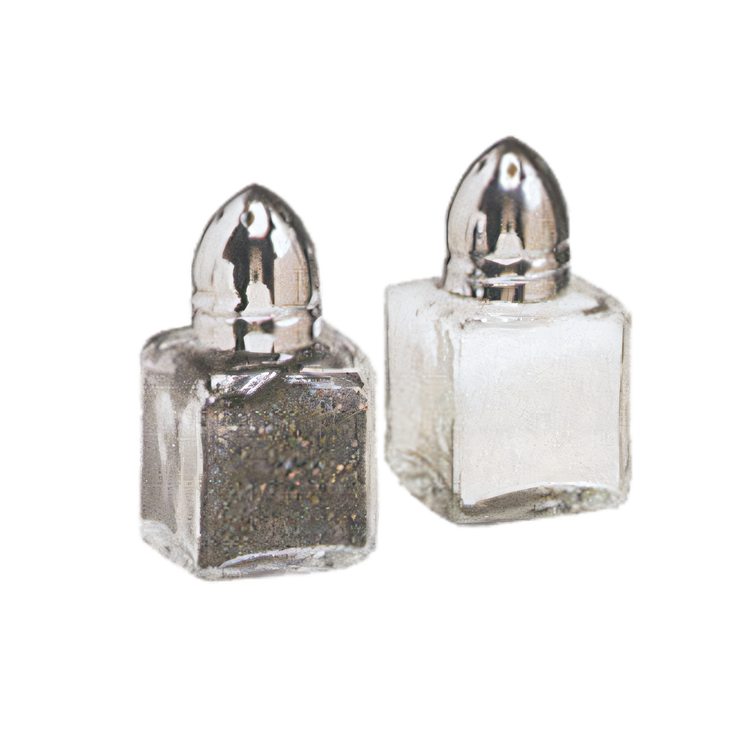Product image #1 for American Metalcraft Petite Paneled Glass Single Salt/Pepper Shaker with Stainless Steel Top, 1/2 oz.