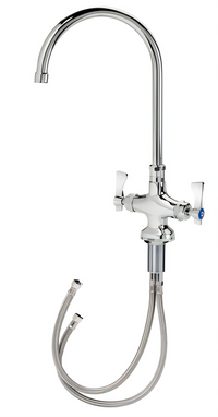 Krowne Royal Series Deck-Mount Double Pantry Faucet with Gooseneck Spout