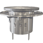Thumbnail image #1 for Town Equipment MBR-36 36-Inch Gas Mongolian Barbecue Range with Cast Iron Top, 3 Burners, Stainless Steel Exterior