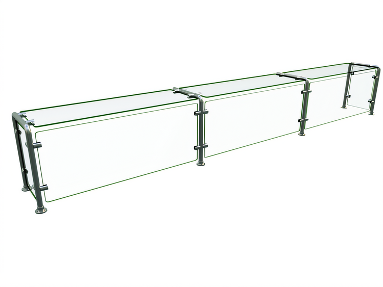 Product image #1 for Hatco Flav-R-Shield EP12 Single-Sided Full-Service Pass-Over 3-Bay Food Shield, 108-Inch
