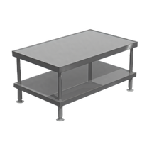 Vulcan 37-Inch Wide Stainless Steel Equipment Stand With Undershelf and Flanged Feet