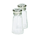 Thumbnail image #1 for Admiral Craft Equipment Corp. SMT-1 Salt/Pepper Shaker, 1 oz, 3"H, Tapered Paneled Glass, Stainless Steel Mushroom Top Case of 6