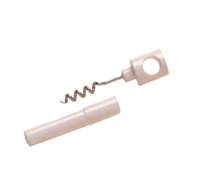 4-1/4-Inch Pocket Twist & Pull Stainless Steel Corkscrew with White Plastic Handle and Case