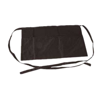 Crestware Three-Pocket Waist Apron, 22 x 12 Inches, Black Poly/Cotton Twill Blend