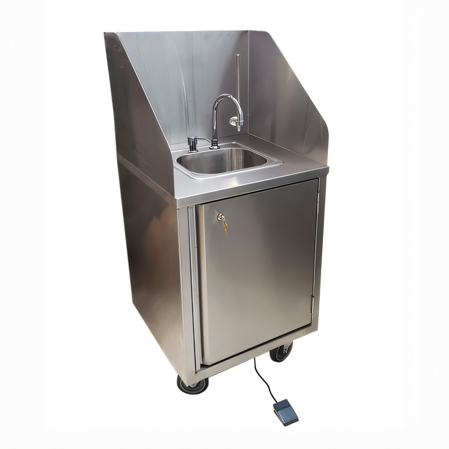Product image #1 for Mobile Hot Water Hand Wash Sink with 12" x 10" Bowl, Foot Switch and Water Heater