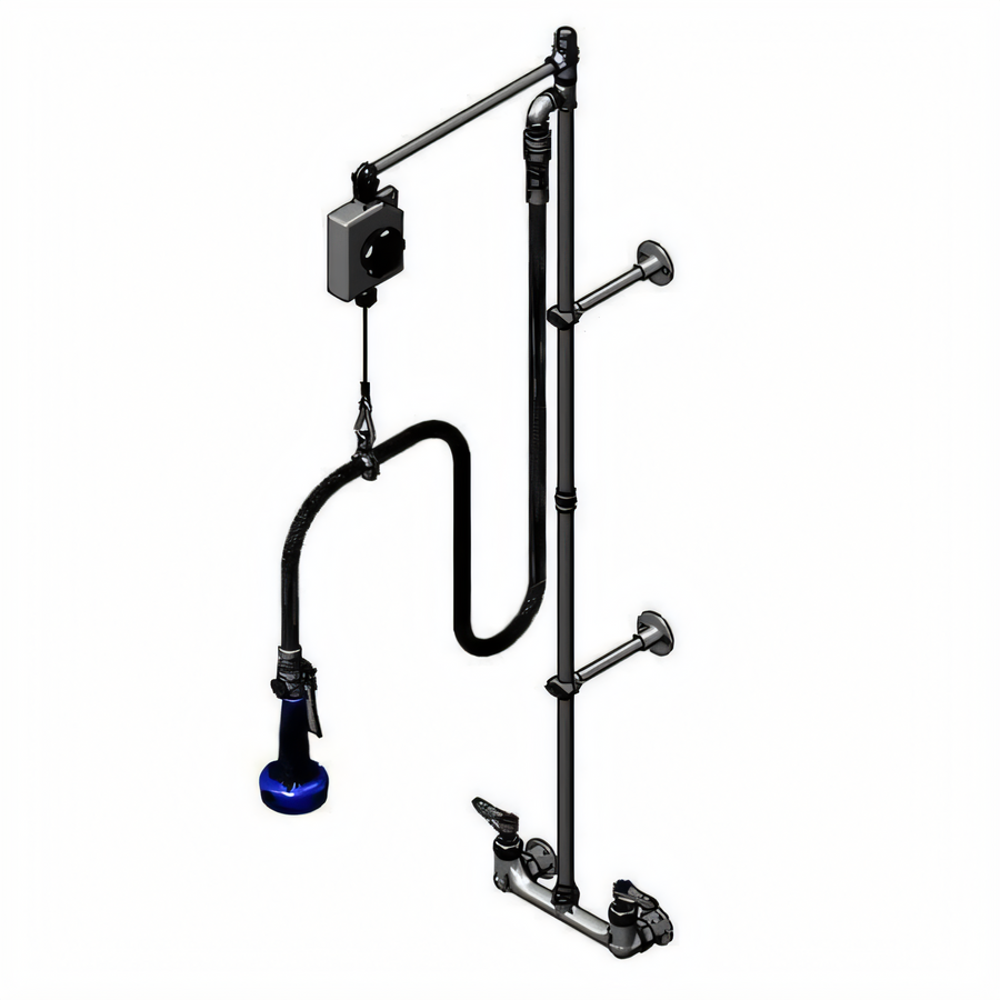 Product image #1 for T&S Brass EasyInstall Wall-Mount Pre-Rinse Unit with 8-Inch Adjustable Centers and 1.07 GPM Spray Valve