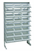Thumbnail image #1 for Quantum Sloped Single-Sided Steel Pick Rack with 8 Shelves and 24 Clear Bins