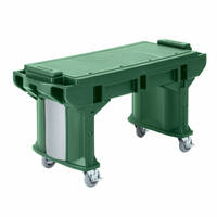Cambro Versa Food Bar Low-Height 5-Foot Mobile Cold Food Work Table, 4-Pan, Kentucky Green