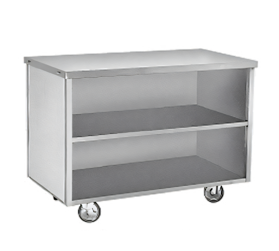 Product image #1 for Custom & Serving 60-Inch Mobile Modular Open-Storage Utility Station with 16-Gauge Stainless Steel Top